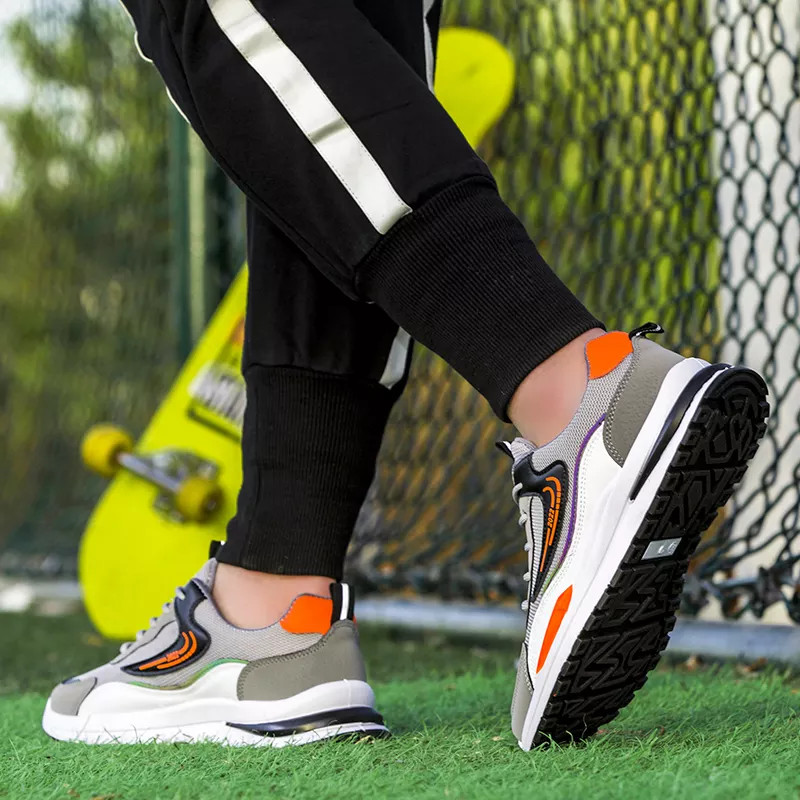 Giày Thể Thao Nam GEMI - Giày Sneaker Màu Đen - Xám, Giày Thể Thao Chạy Bộ, Thể Dục, Đi Chơi - G5296