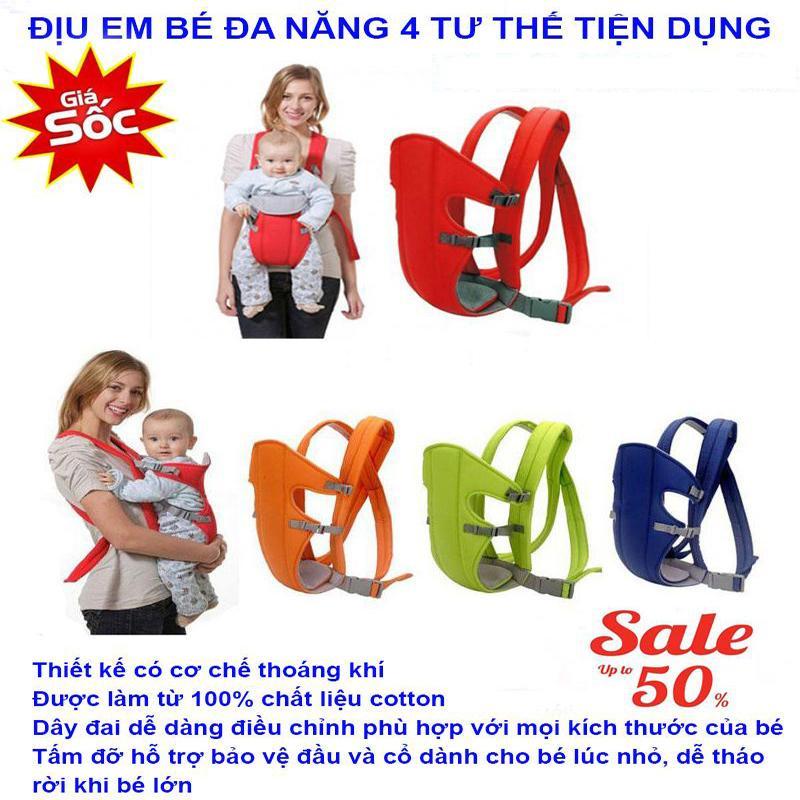 Đai Đeo An Toàn Cho Bé - Đai Địu 4 Tư Thế Cho Em Bé Nhiều Màu -An toàn cho bé, tiện lợi cho mẹ - Yumeshop94