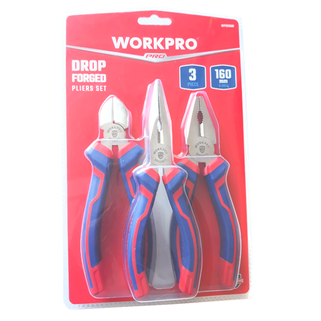 Bộ kềm cắt, kềm điện, kềm nhọn Workpro 6inch WP201008 - Hàng chính hãng