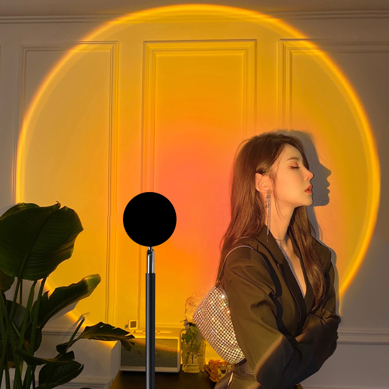Đèn Led Sunset Quay Tiktok Siêu Hot, Đèn Chiếu Màu Hoàng Hôn Chụp Ảnh, Quay Video Decor Ảo Diệu Tặng kèm Cục Sạc Điện Thoại