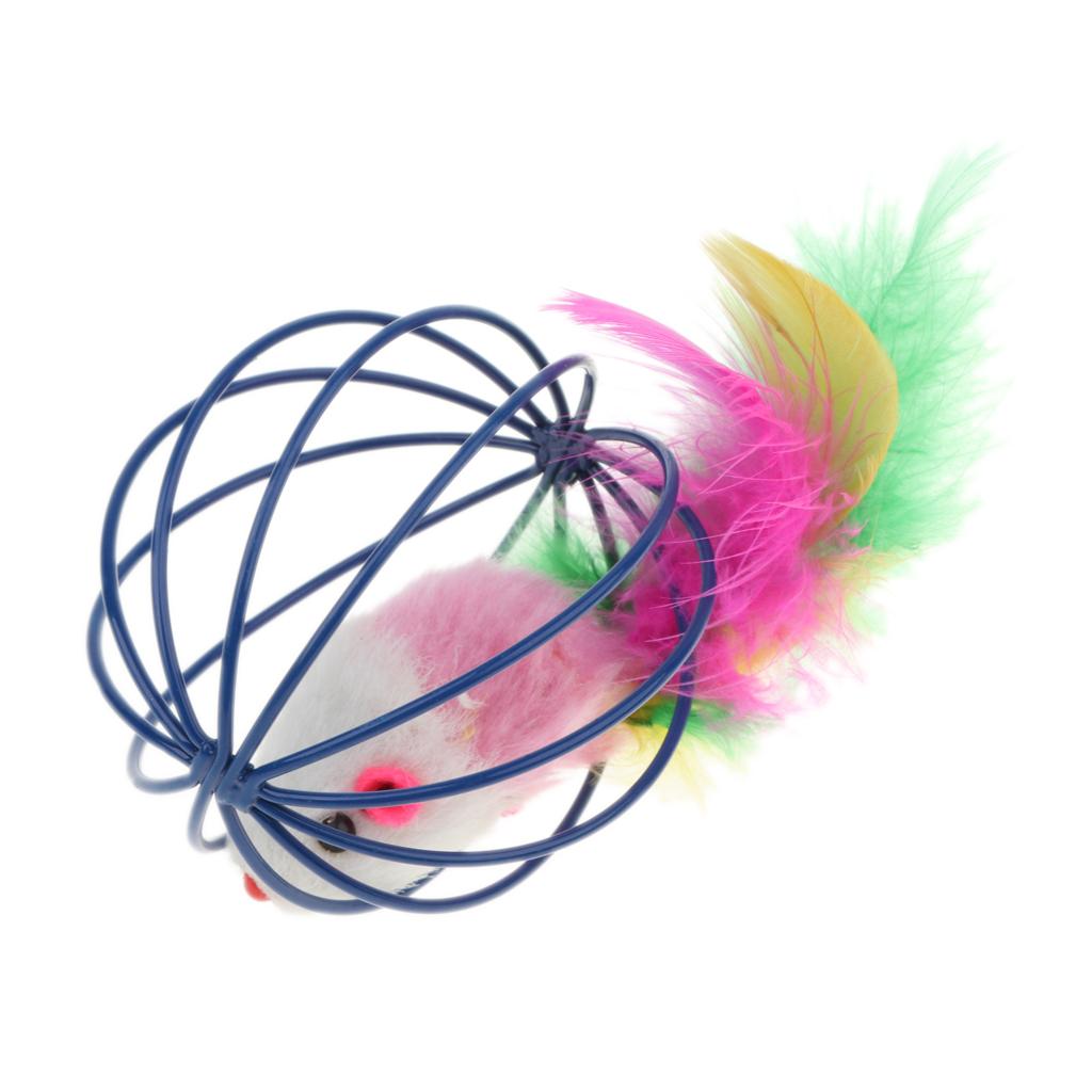 5Pcs Fun Gift Play Toys False Mouse in Rat Cage Ball For Pet Cat Kitten