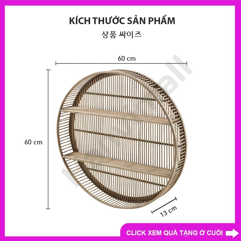 Kệ tròn treo tường làm từ tre