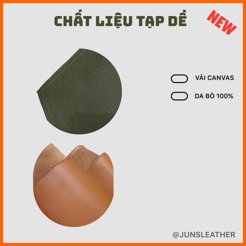 Tạp dề barber Unisex của Junsleather Tạp dề canvas phối da cao cấp dành cho Barber/Barista/Bartender quán cà phê