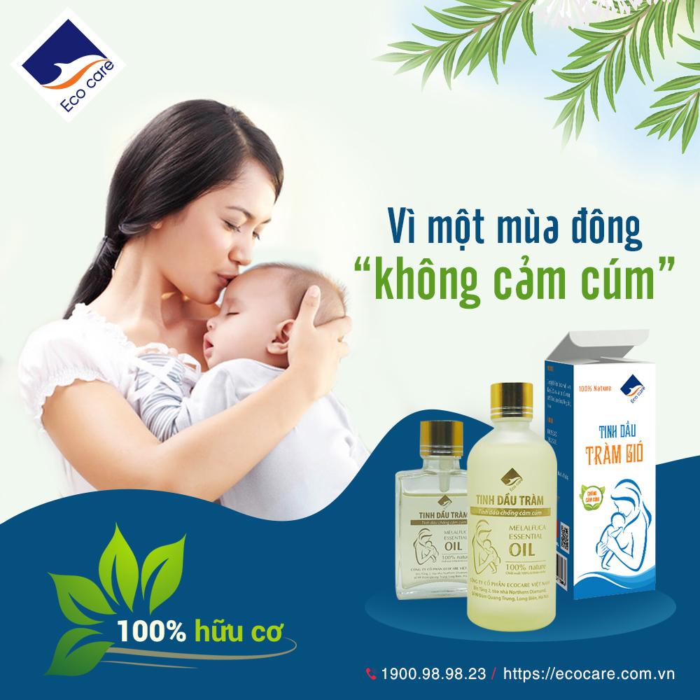 Tinh dầu Tràm Gió chống cảm cúm, kháng khuẩn thương hiệu Ecocare )