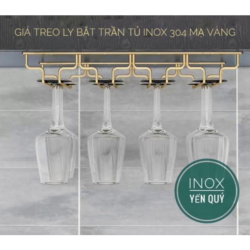 INOX 304 SÂU 18 CM GIÁ TREO LY 3/4/5/6/7 HÀNG MÀU VÀNG ĐỒNG