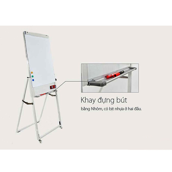 Bảng Flipchart Viết Bút Lông Cao Cấp, Kích Thước 0.9x1.2m. Tặng 10 Tờ Giấy A0, Điều Chỉnh Chiều Cao, Gấp Gọn, Bánh Xe Di Động