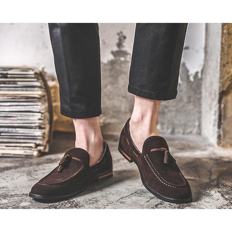 Giày Tây Loafer Tassel nâu (Da lộn