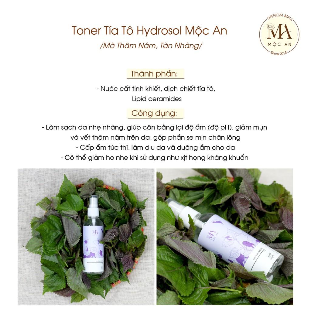 Toner Tía Tô Hydrosol Mờ Thâm Nám, Tàn Nhàng - Mộc An 100ml