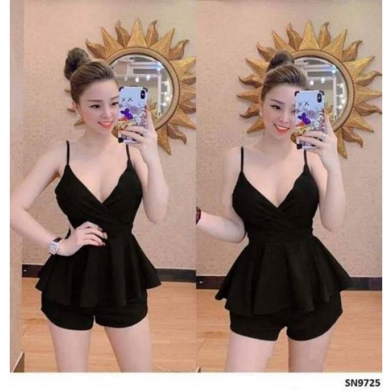 Sét áo peplum 2 dây đăp chéo sexy