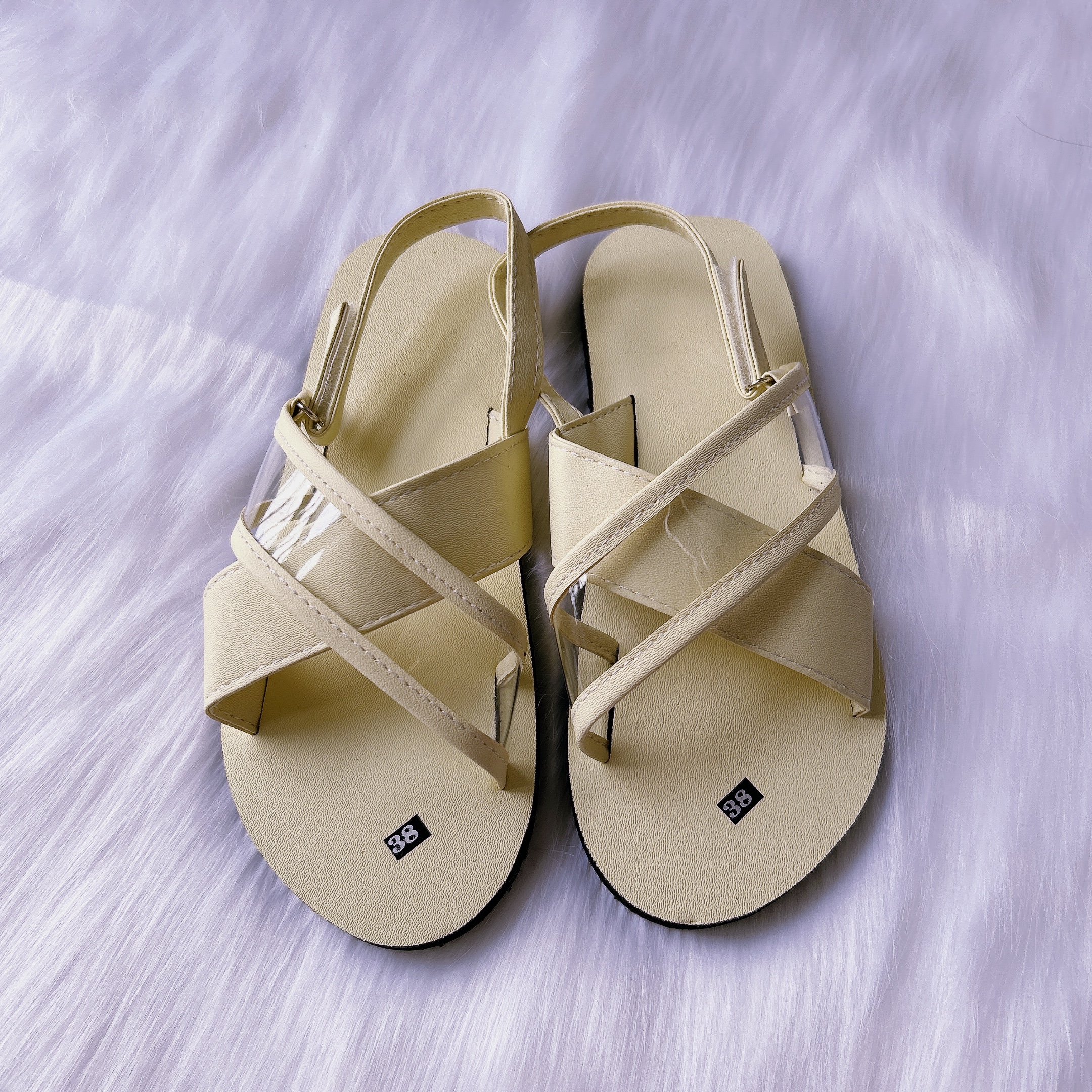 Dép sandal Nữ quai da mềm Đế bệt Cao Su ôm chân LYNA Sandal mã SD12