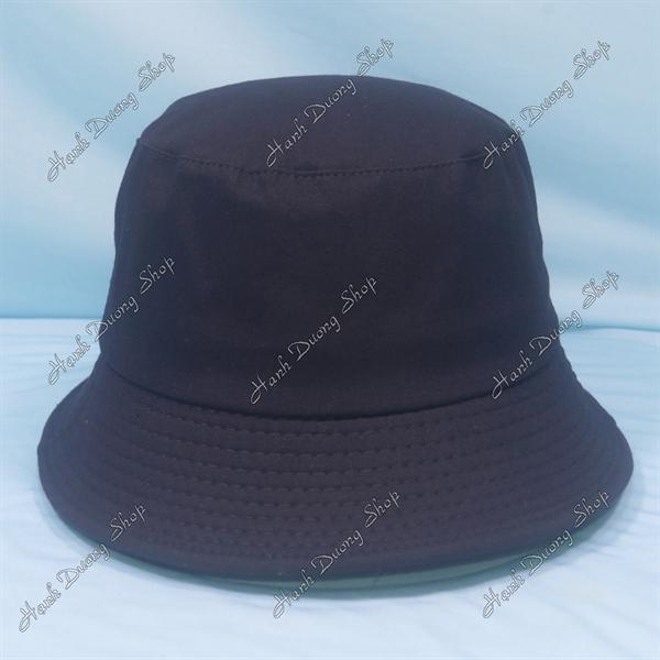 Nón tai bèo mũ bucket vành nhỏ thêu chữ Cha mẹ - Đen