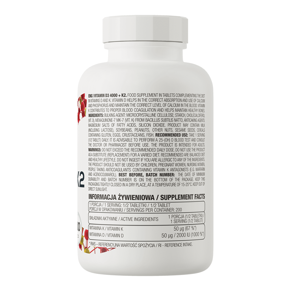 Ostrovit Vitamin D3 K2 (110 viên) - Hỗ trợ tăng sức đề kháng, giúp xương chắc khỏe, tăng test tự nhiên và sức mạnh
