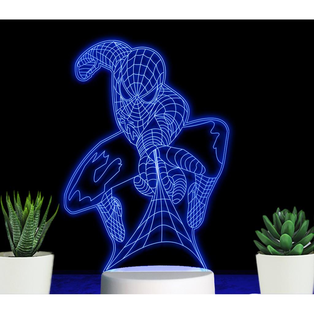 ĐÈN LED 3D 16 MÀU HÌNH NGƯỜI NHỆN - QUÀ TẶNG Ý NGHĨA, QUÀ SINH NHẬT,TRANG TRÍ, ĐỂ BÀN , PHÒNG NGỦ