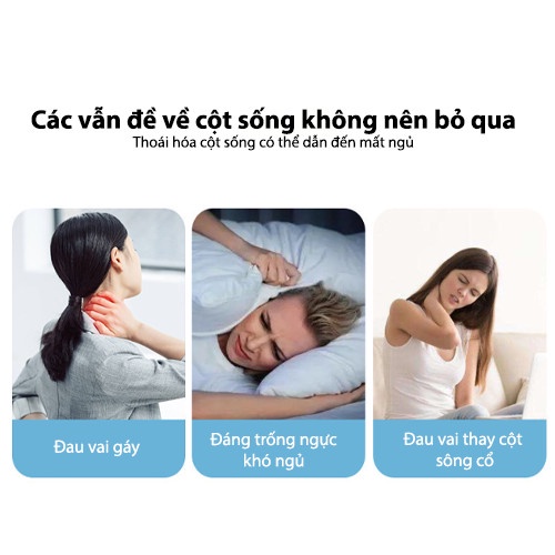 Gối massage cột sống cổ, bấm huyệt cổ vai gáy, hỗ trợ nắn chỉnh, phục hồi chức năng cổ vai gáy