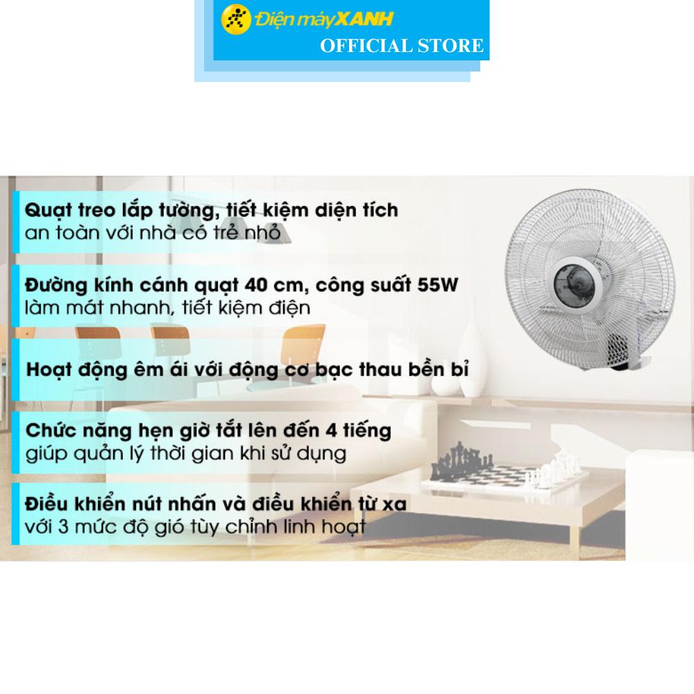 Quạt treo tường Midea 3 cánh FW40 7JR 55W - Hàng Chính Hãng