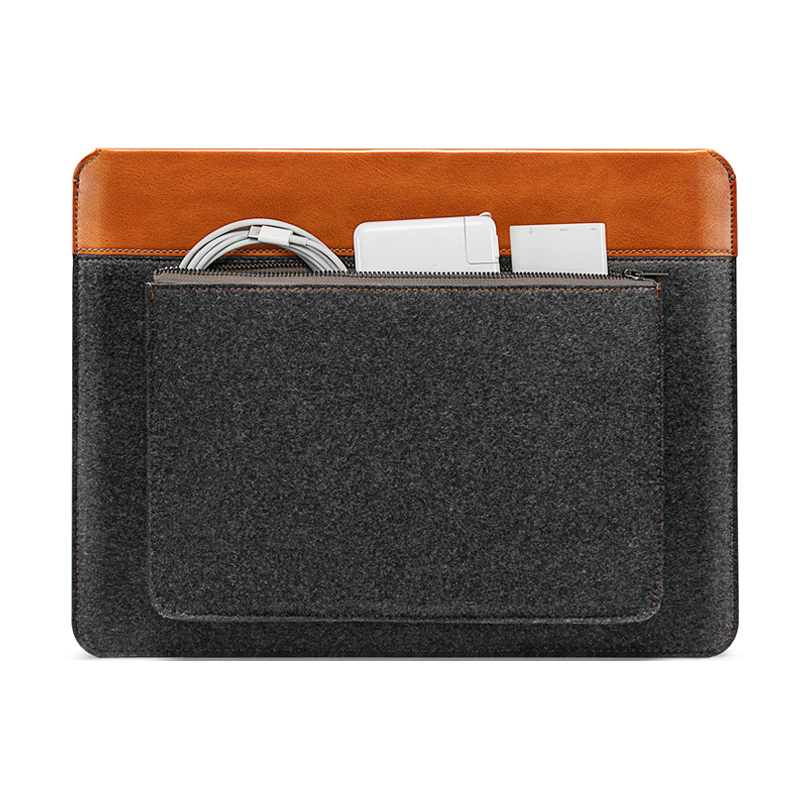 Túi chống sốc chính hãng TOMTOC (USA) Felt &amp;amp; PU Leather - H16-E01 cho Macbook 15-16 inch/Dell XPS 15