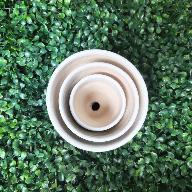 Chậu trồng cây hình xô đai, chậu sứ Bát Tràng đẹp, chậu cây phong thủy, chậu cây để bàn