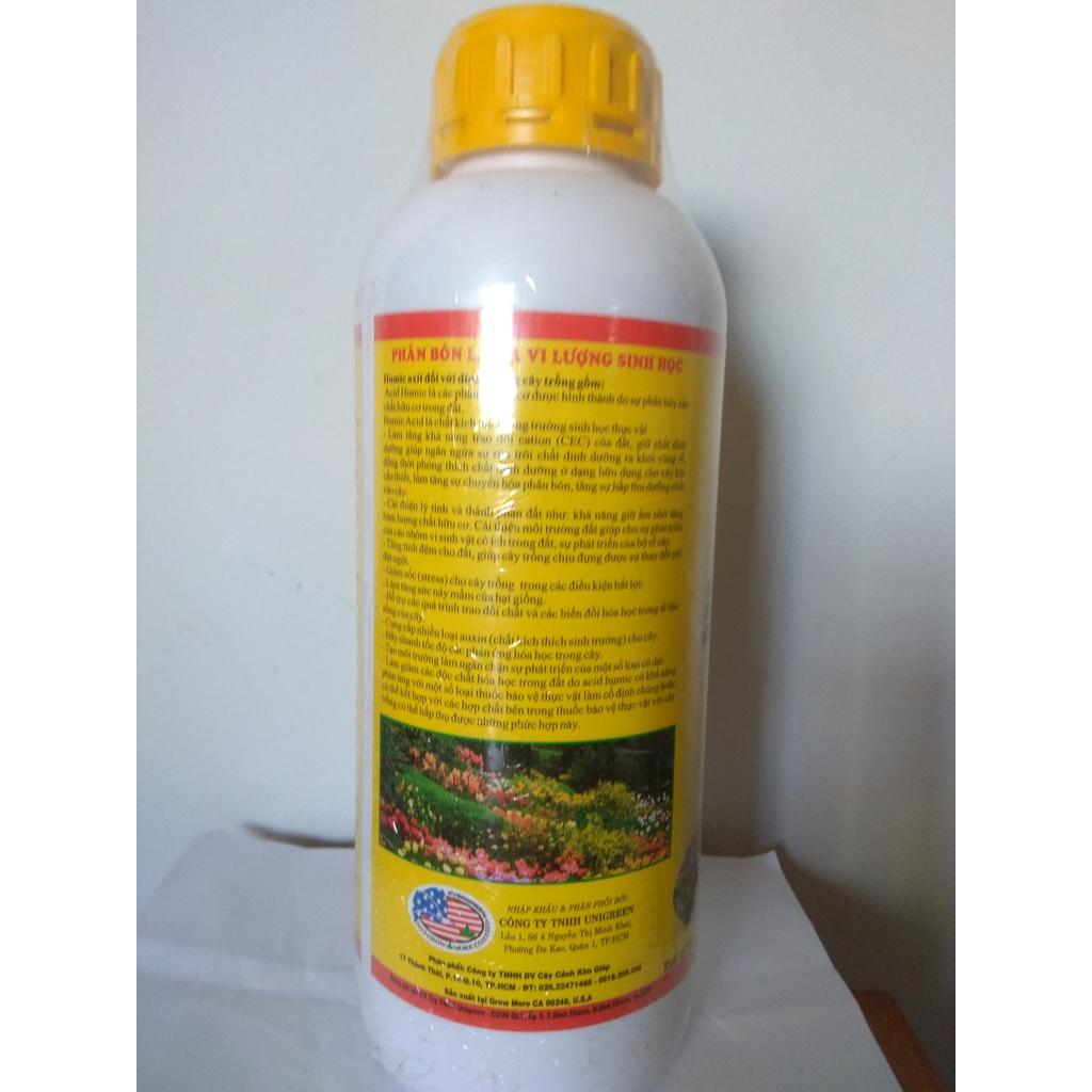 Phân bón lá Humic Acid 322 nhãn vàng - chai 1 lít