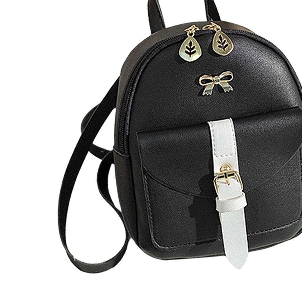 Girl   Leather Small Travel Shoulder Rucksack  Bag