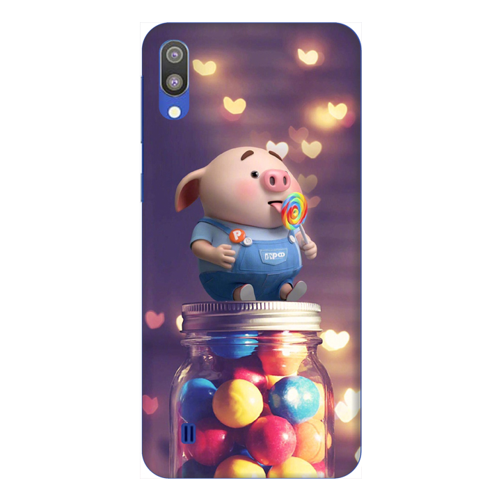 Ốp lưng dành cho điện thoại Samsung Galaxy M10 hình Heo Con Ăn Kẹo - Hàng chính hãng