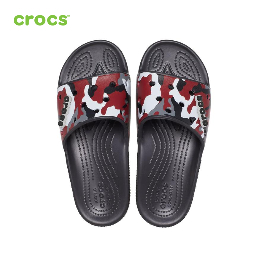 Dép nhựa nam Crocs Classic Slide U Printed Camo Blk/Red - 207280-063