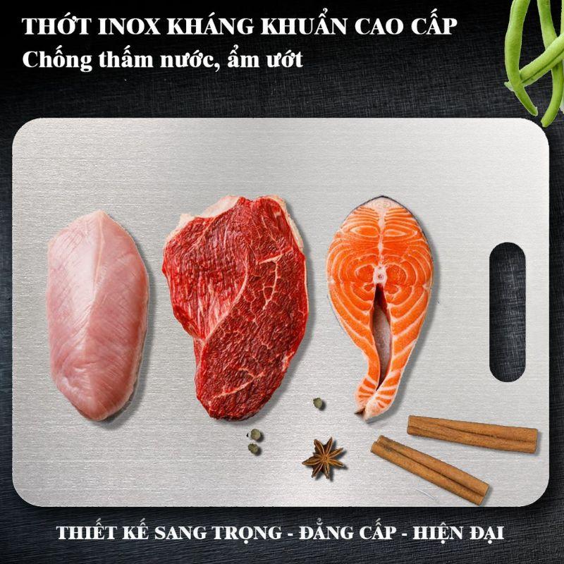 Thớt Kháng Khuẩn Inox 304 Cao Cấp Cường Lực Chống Ẩm Mốc An Toàn Cho Sức Khoẻ
