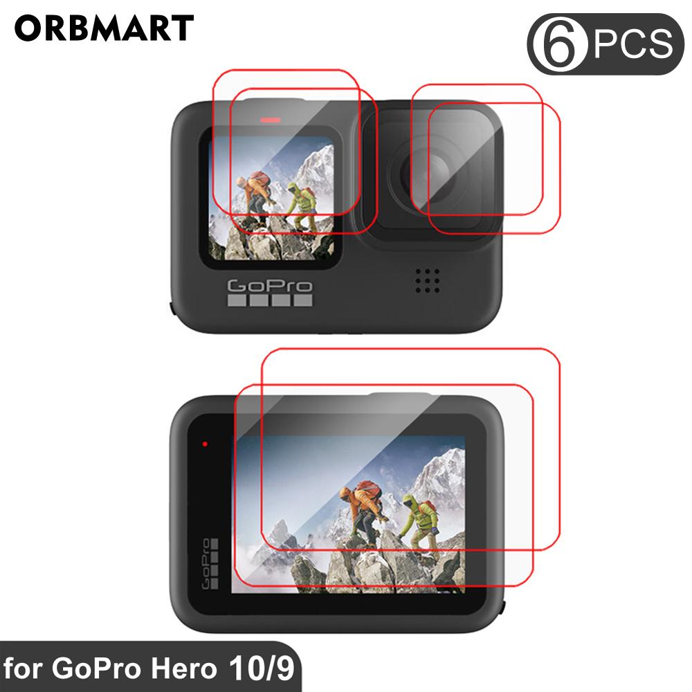 Bộ bảo vệ màn hình thủy tinh nóng tính cho GoPro Hero 11 10 9 Phim thủy tinh bảo vệ ống kính đen cho Go Pro Hero9 10 Phụ kiện GoPro9