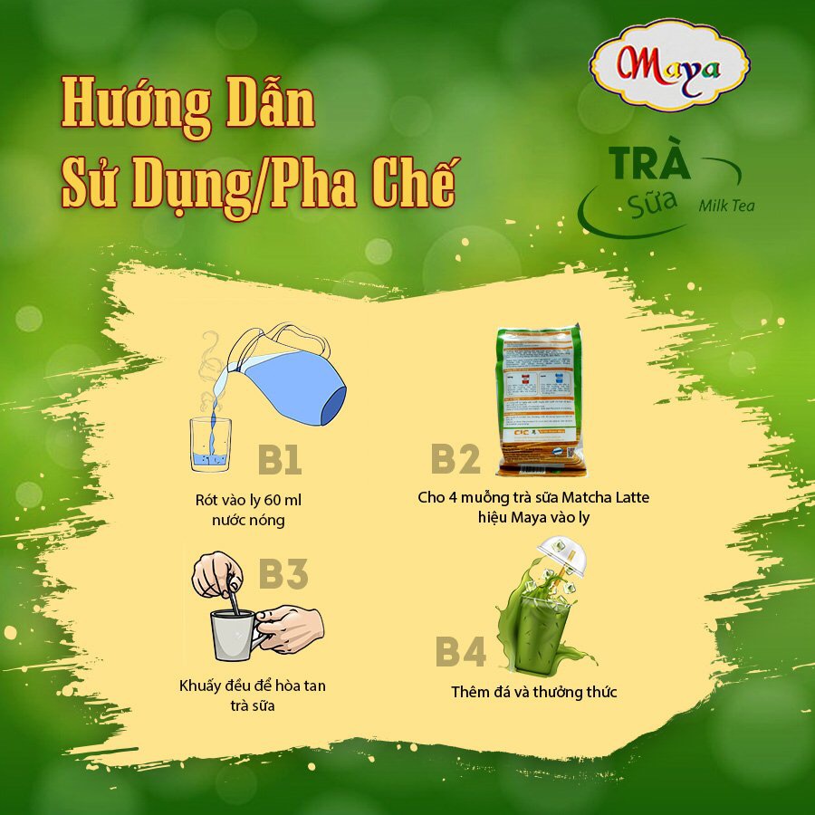 Trà sữa hòa tan Maya Matcha Latte - Túi 1 kg