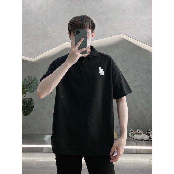 Polo đen in hình polo nam phong cách form dáng chuẩn đẹp