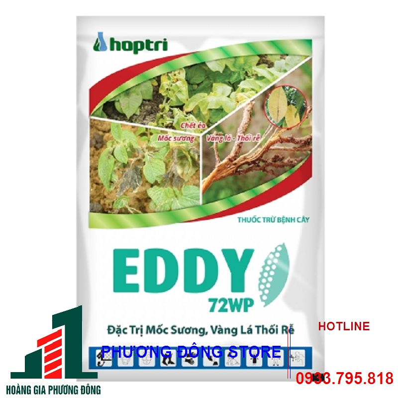 Thuốc trừ bệnh mốc sương, vàng lá , thối rễ EDDY 72WP - gói 50g, gói 300g