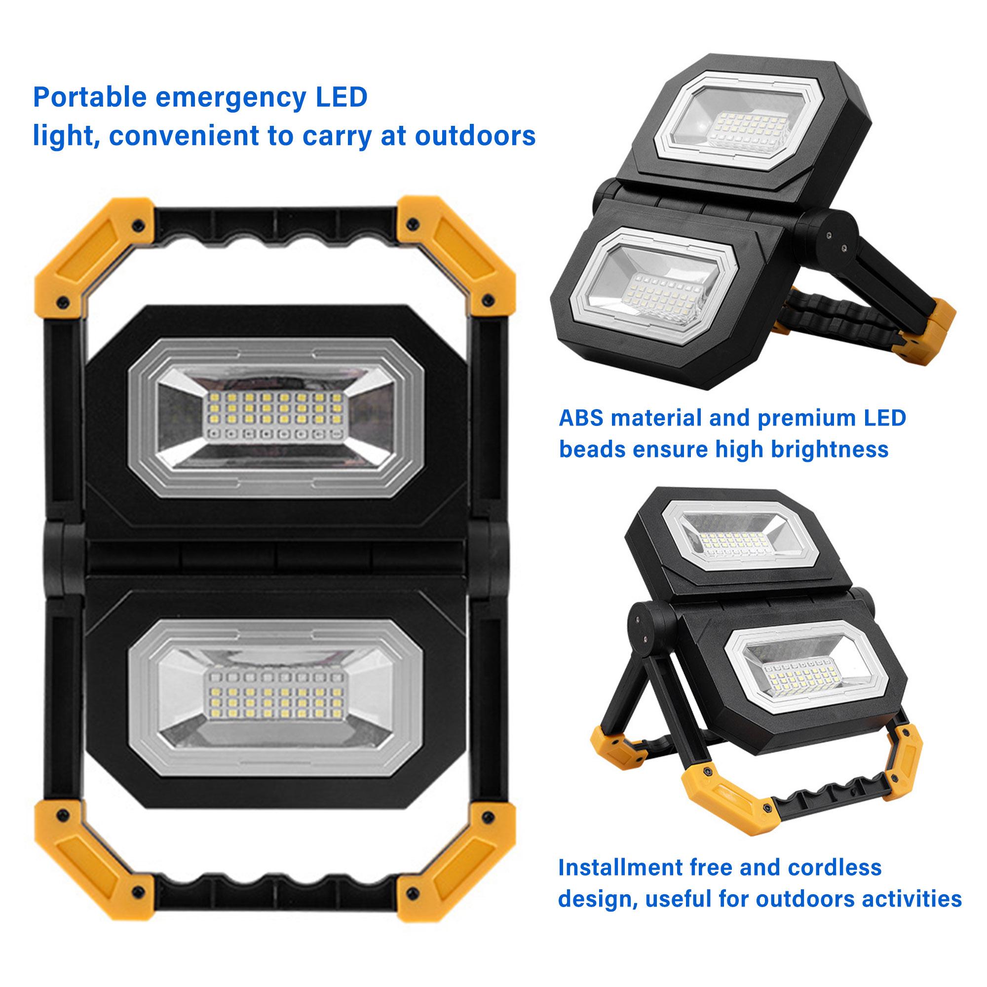 Đèn LED di động IP65 không thấm nước có thể sạc lại, 2 chế độ điều chỉnh ánh sáng màu xanh/màu đỏ ánh sáng
