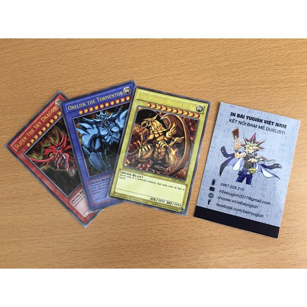 15 thẻ bài tam thần các phiên bản - các phiên bản 3 lá thần Yugioh - PRINT CARD