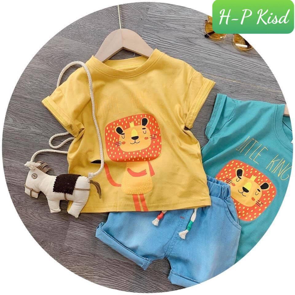 Bộ Đồ Áo Thun + Quần Jean Mềm Mùa Hè Cho Bé Trai
