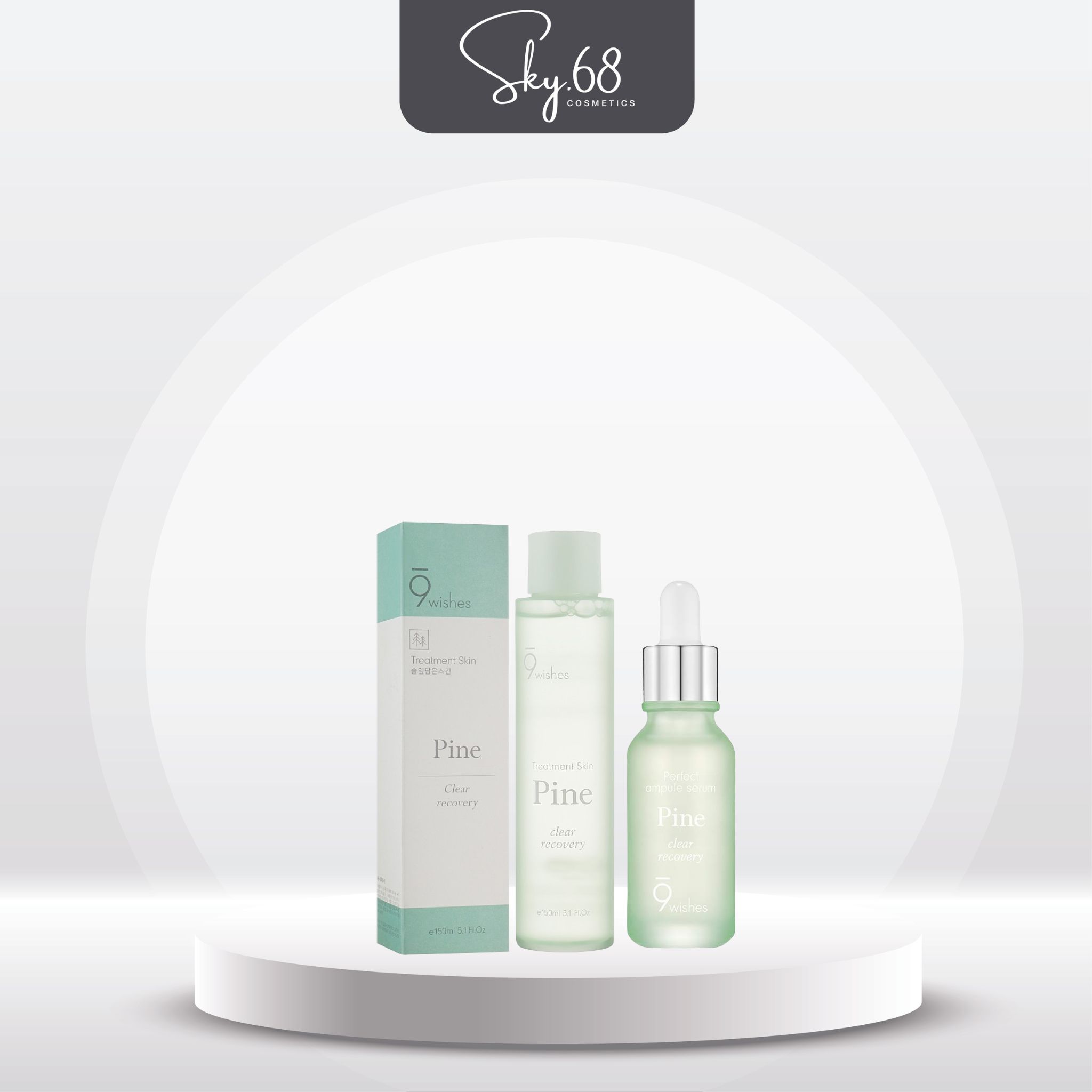 Combo Làm Sạch, Phục Hồi Da, Thu Nhỏ Lỗ Chân Lông 9 Wishes PINE ( Toner 150ml + Serum 50ml)