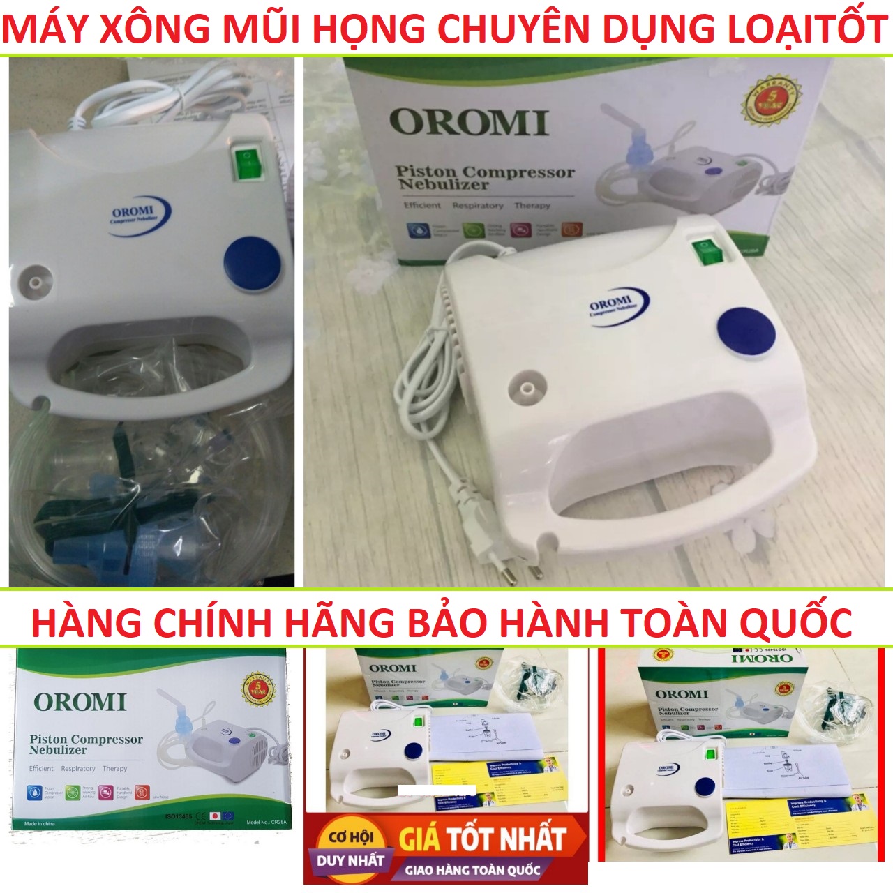 Máy khí dung xông mũi họng OROMI Chuyên điều tri viêm phổi, phế quản, viem xoang hiệu quả tại nhà