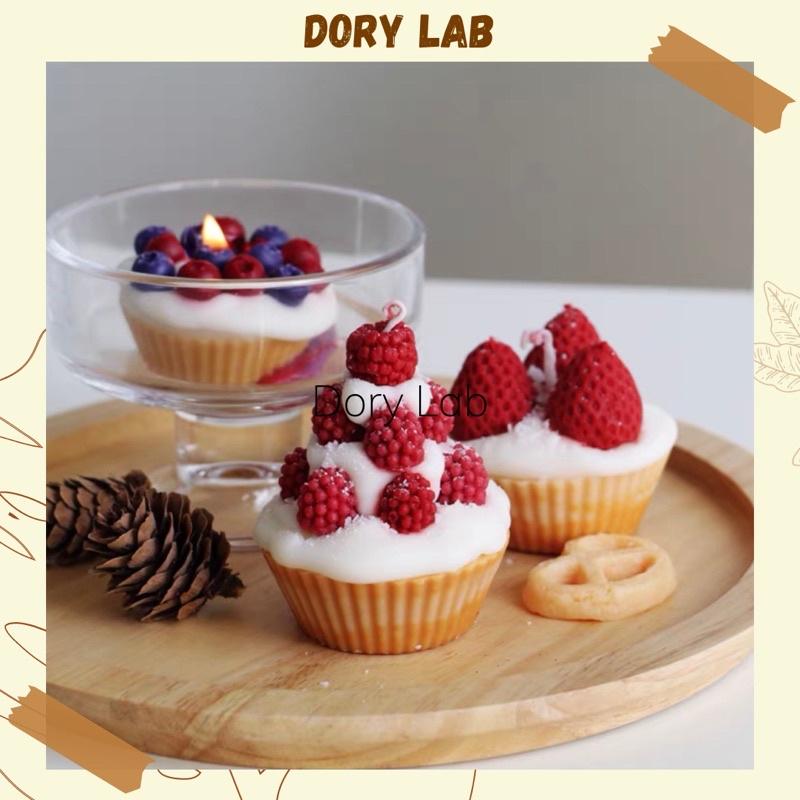 Nến Thơm Bánh Cupcake Trái Cây Phủ Kem Tinh Dầu Thiên Nhiên HandMade - Dory Lab