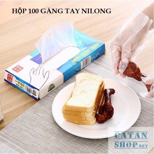 Hộp 200 Chiếc găng tay Nilon dùng 1 lần Găng tay mỏng dai dễ sử dụng, an toàn GD537-Gangtay