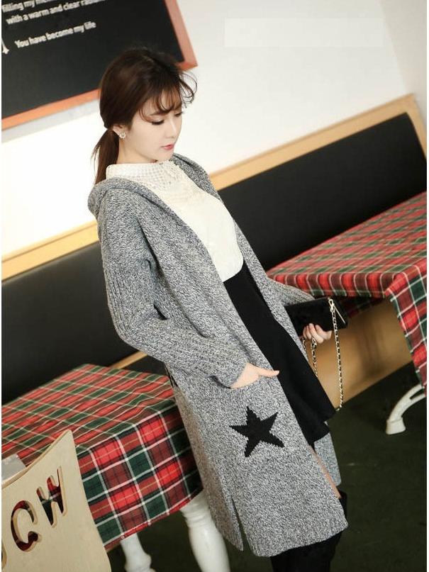 Áo Khoác Len Cardigan Nữ Có Mũ KN67