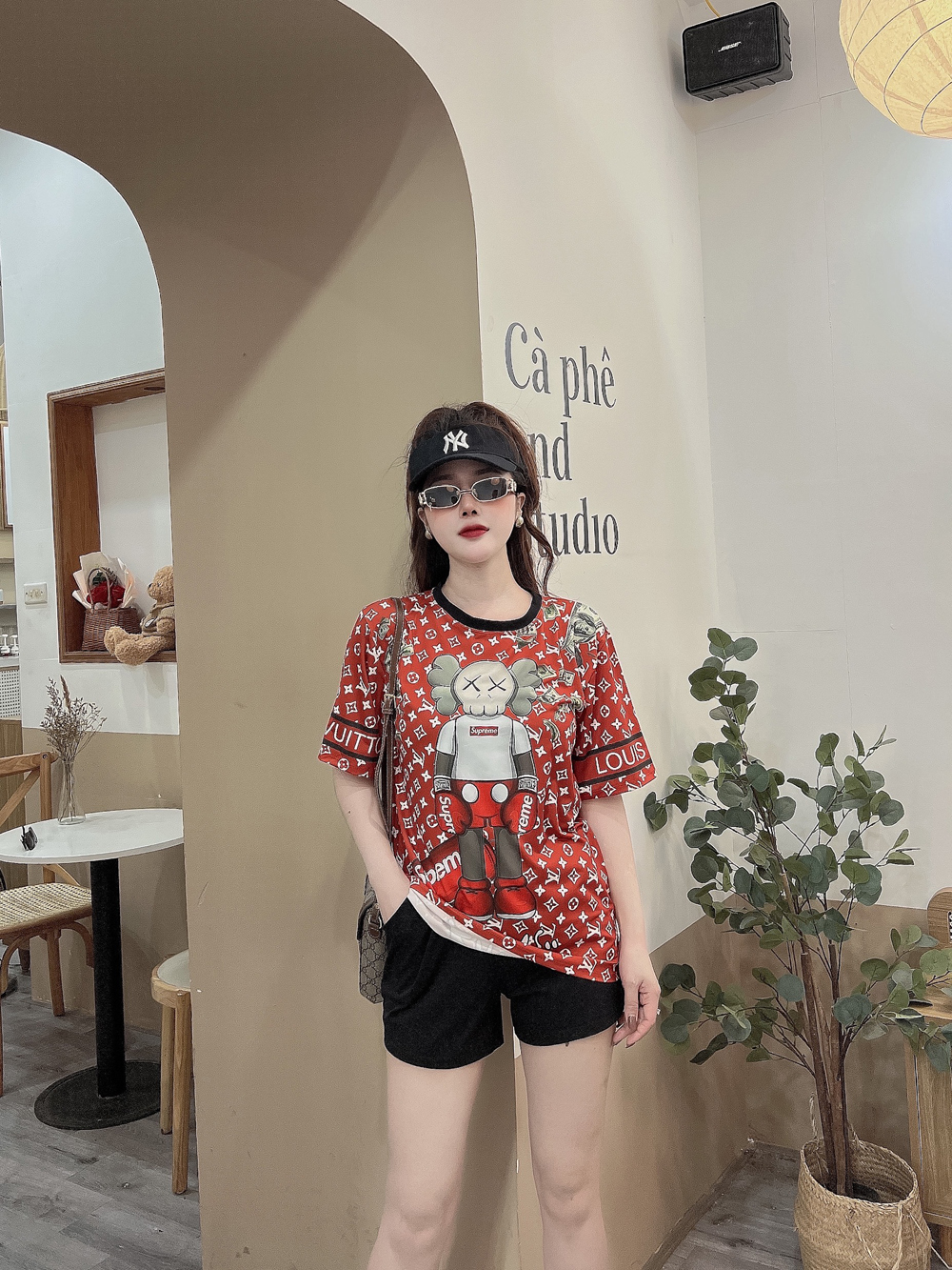 Đồ bộ thun đùi mặc nhà họa tiết hoạt hình MS015