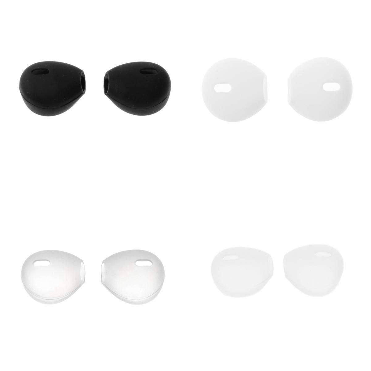 4 Pairs Silicone Earbuds Eartips Ear Caps For Apple AirPods IPhone 7 Earpods Black+White+Clear+Grey