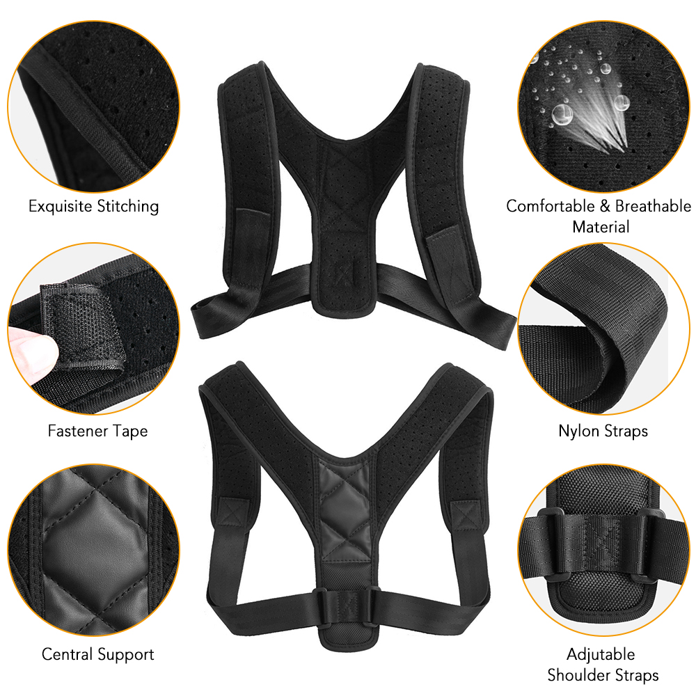 Đai hỗ trợ diều chỉnh tư thế lưng khi làm việc,thiết kế có đệm vai,chất liệu nylon và PU nhẹ, thoải mái và thoáng khí.
