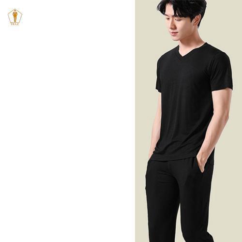 Áo Thun TRAZ Trơn Cổ Tim Hàn Quốc Basic Unisex Nam Nữ Phiên Bản Cao Cấp