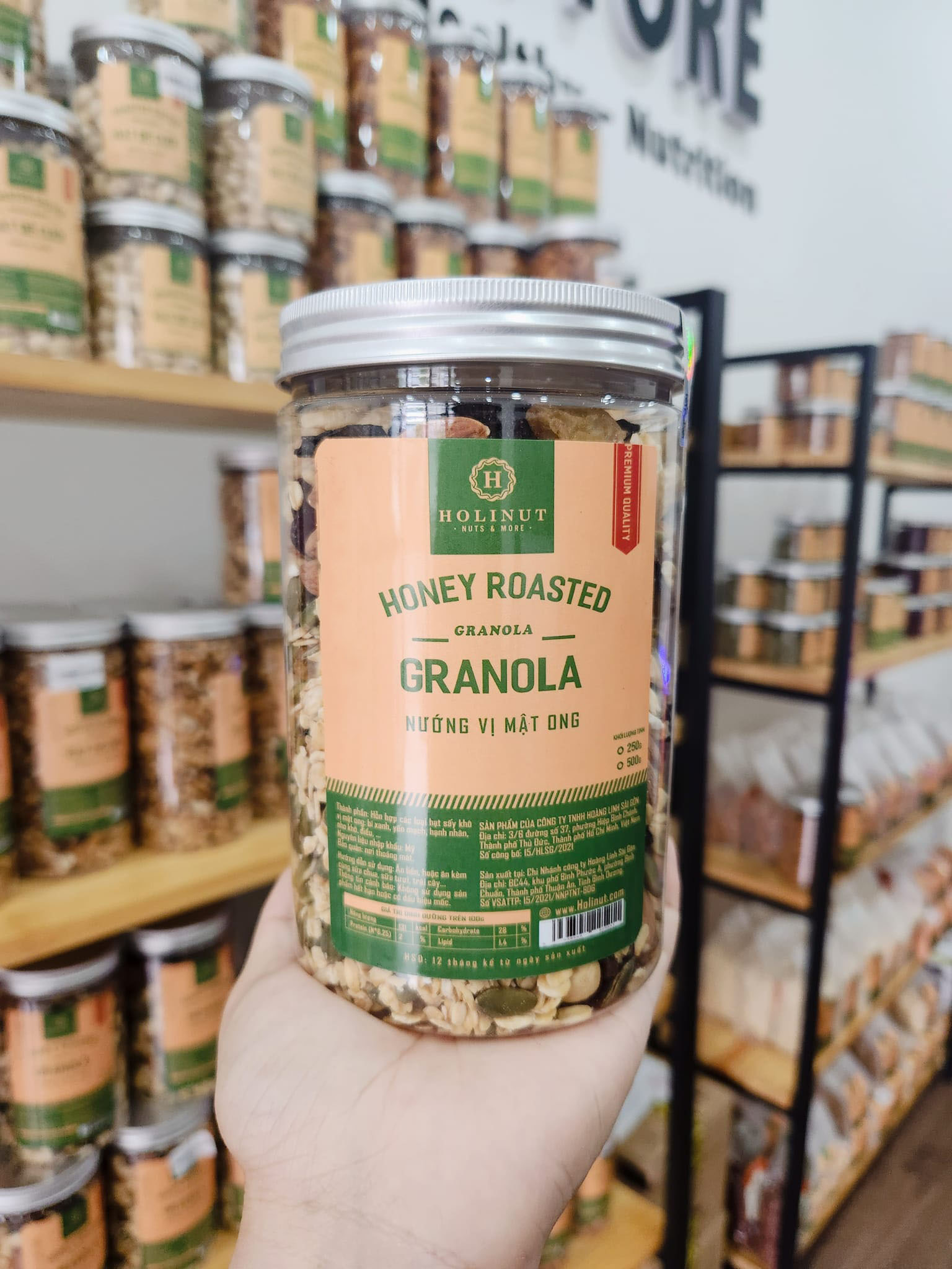 Ngũ Cốc Granola Nướng Vị Mật Ong Hạt Nhập Khẩu - thương Hiệu Holinut/500gram