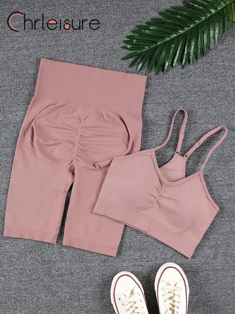 CHRLEISURE 2 Món Bộ Thể Thao Liền Mạch Yoga Crop Top Bra Quần Legging Bộ Đồ Thể Thao Chắc Chắn Tập Luyện Bộ Đồ Tập Gym Thể Hình Quần Áo Thể Thao Color: Red pants set Size: S
