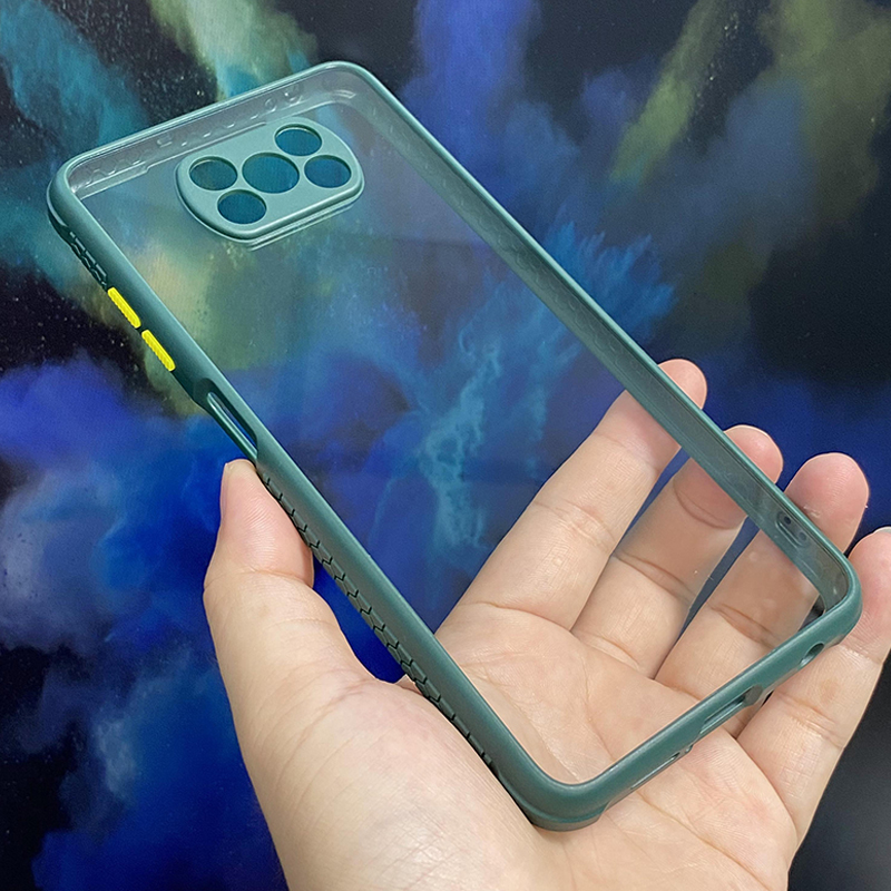 Ốp lưng cho Xiaomi Poco X3 NFC trong viền màu che camera 4 Gốc chống sốc