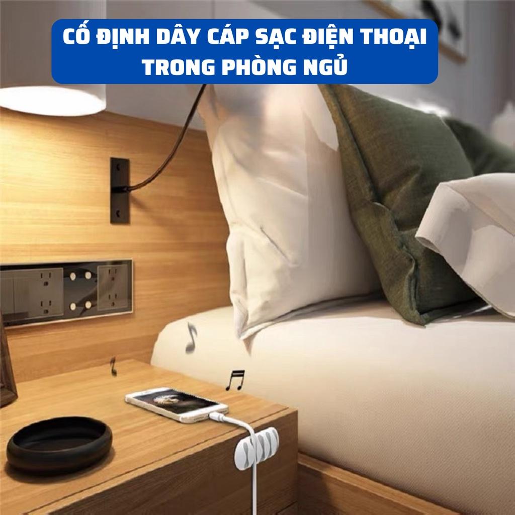 Kẹp silicon cố định dây cáp sạc ngăn nắp chuyên dùng cho bàn làm việc văn phòng K211