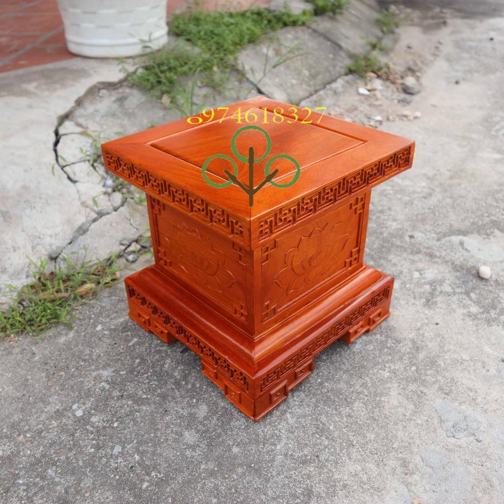 Đôn chân loa,Đế kê tượng gỗ hương cao 30cm