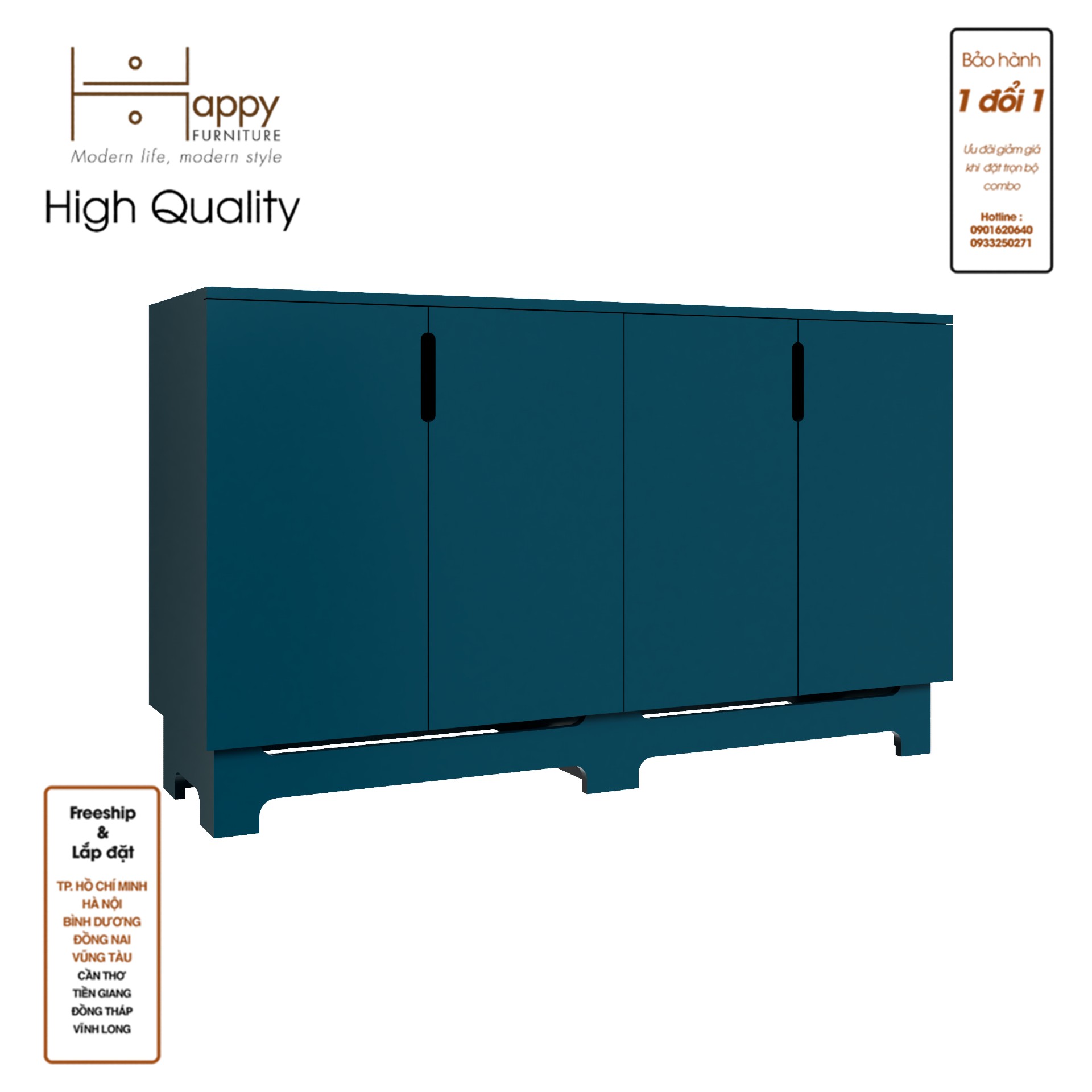 [Happy Home Furniture] MOLLY, Tủ lưu trữ 4 cánh mở, 140cm x 40cm x 82cm ( DxRxC), TCM_105