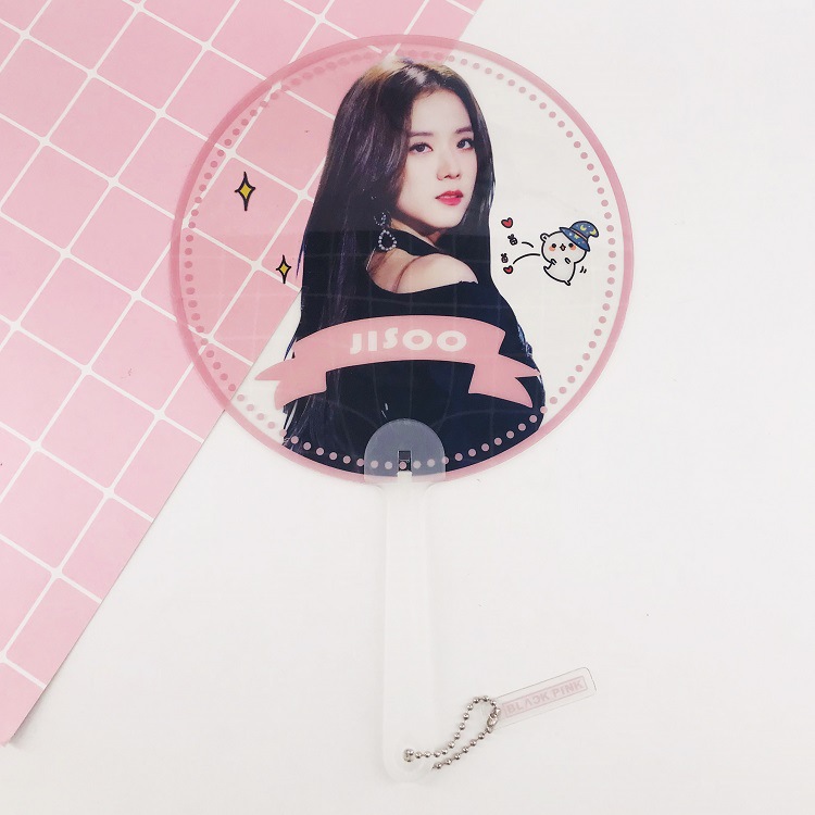 Quạt cầm tay trong suốt JISOO BLACK PINK