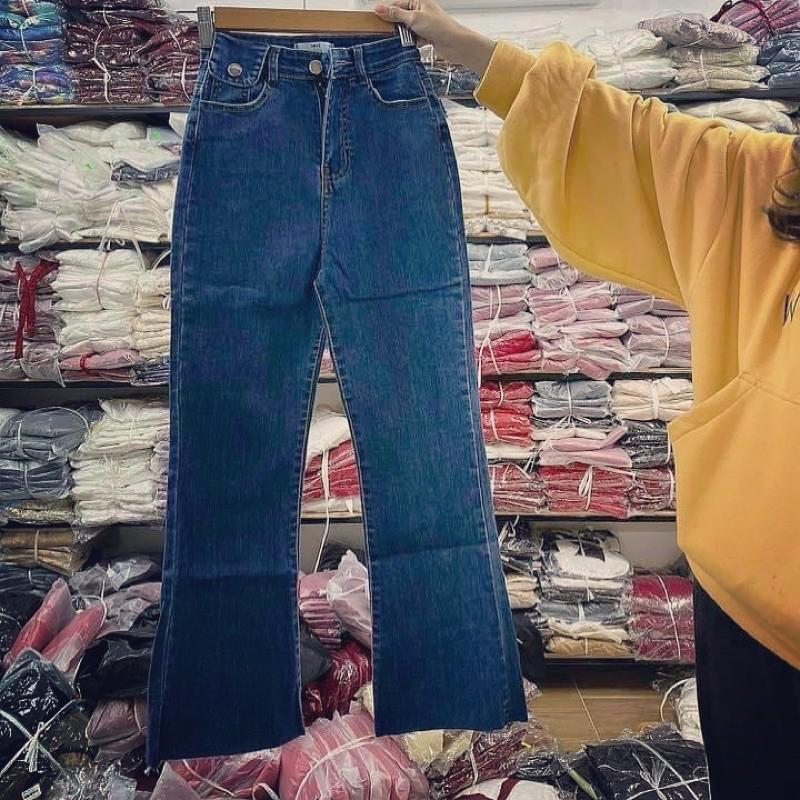 Quần Jeans Ống Loe Túi Nắp Chất Co Giãn - Nhà Cam